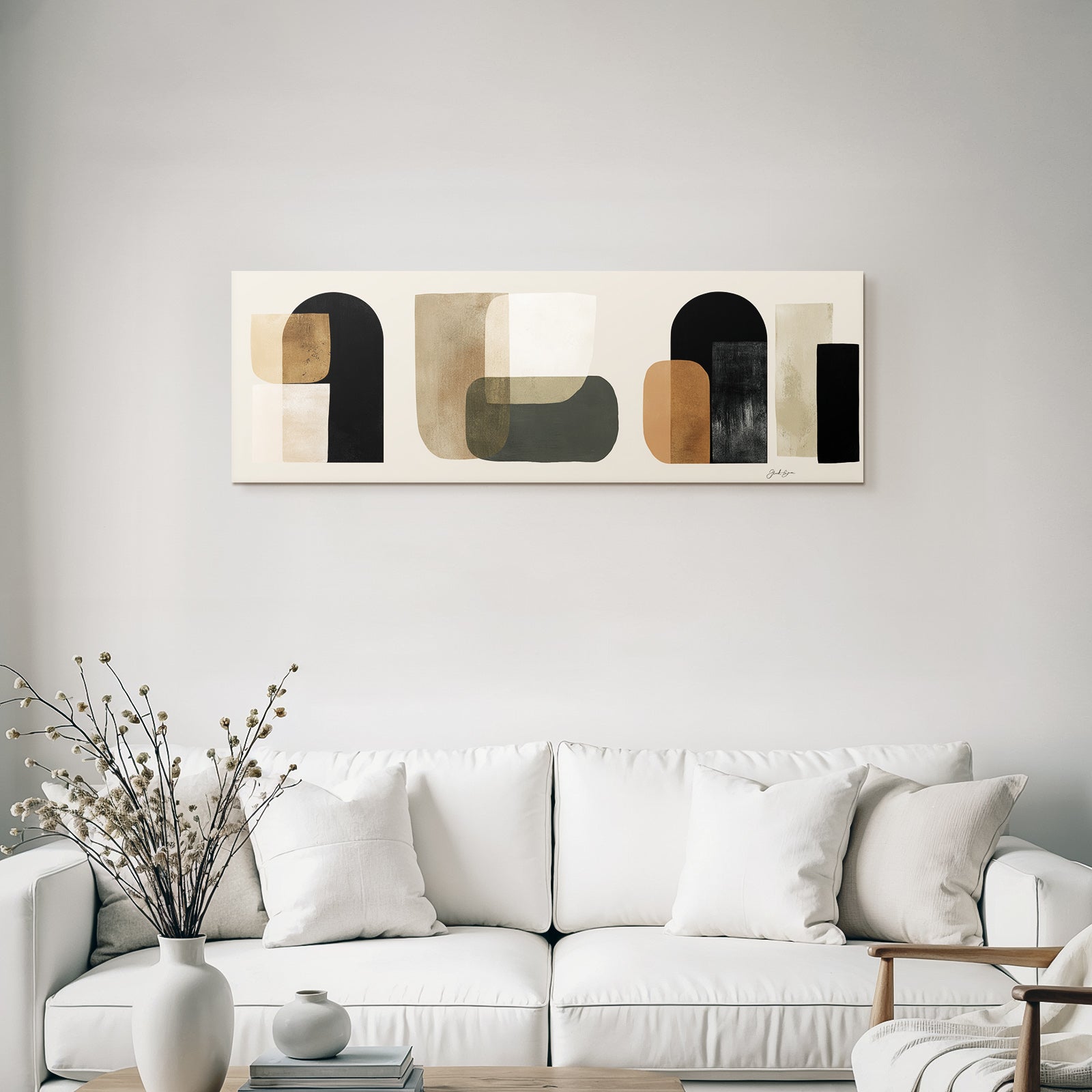 Abstract Design Earth Tones Geometric Shapes Minimalism
