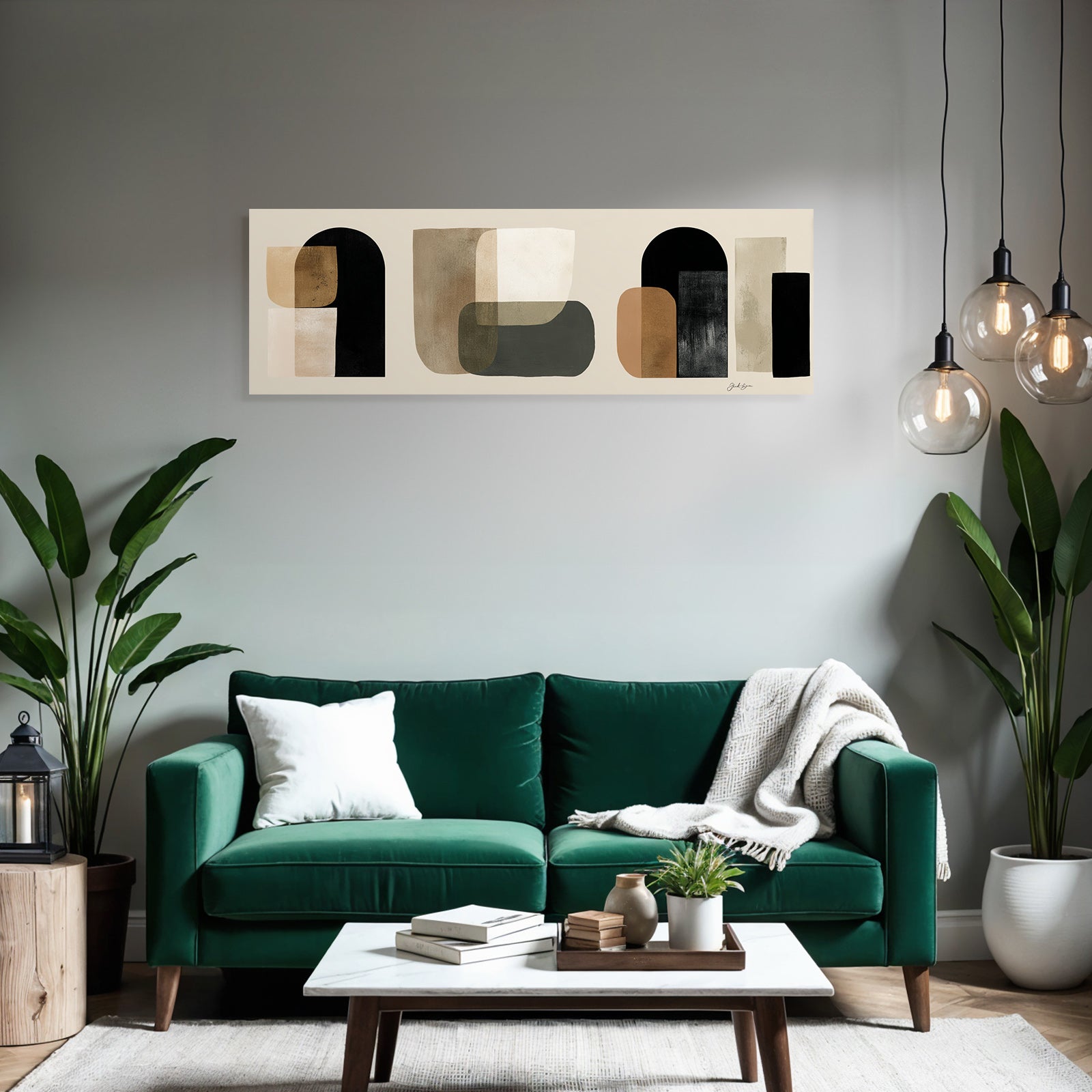 Abstract Design Earth Tones Geometric Shapes Minimalism