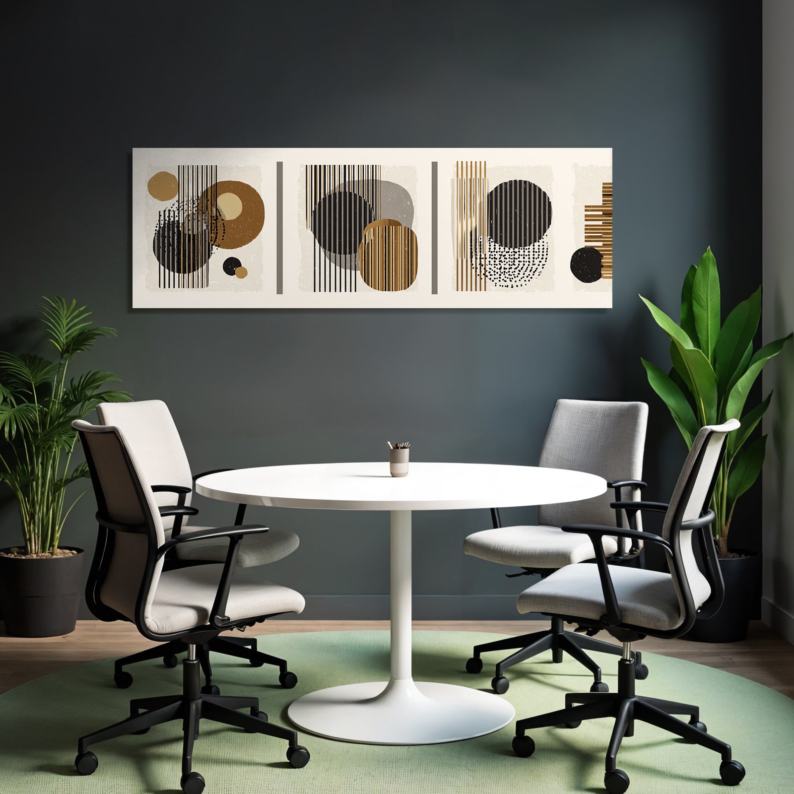 Abstraktes Design Geometrische Formen Erd Toene Balanced Contrast