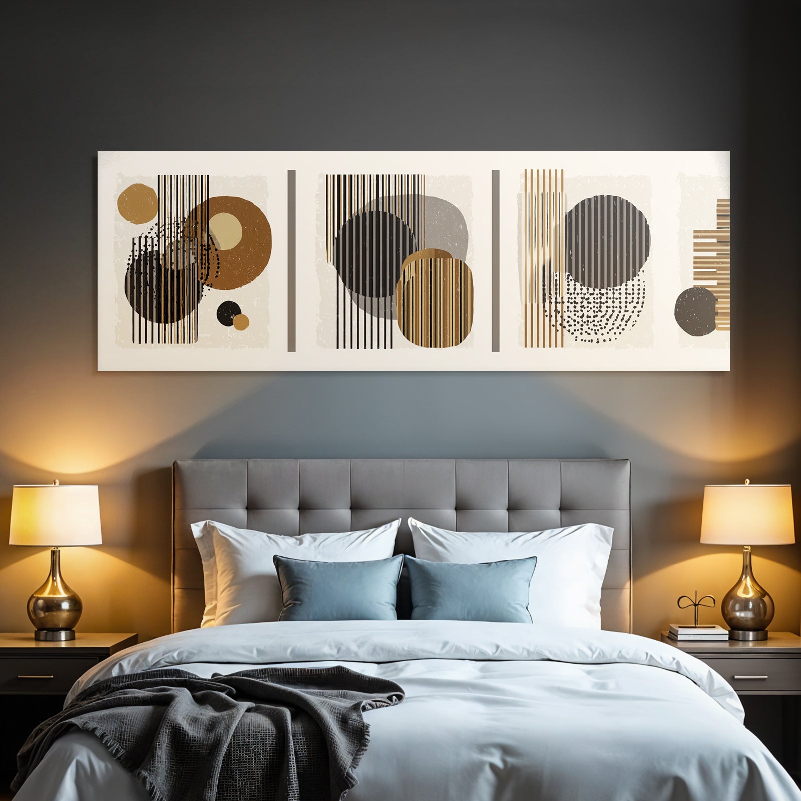 Abstraktes Design Geometrische Formen Erd Toene Balanced Contrast