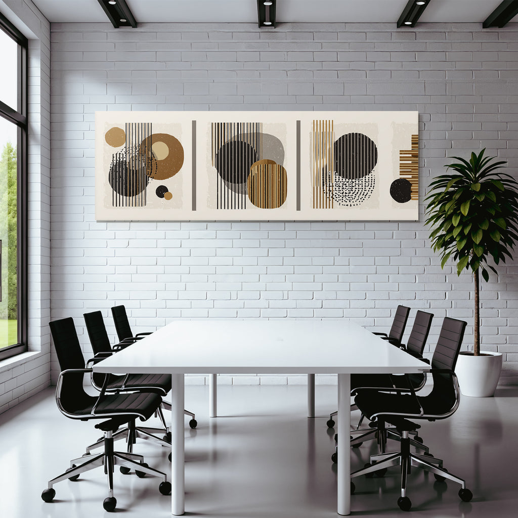 Abstraktes Design Geometrische Formen Erd Toene Balanced Contrast