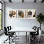 Abstraktes Design Geometrische Formen Erd Toene Balanced Contrast
