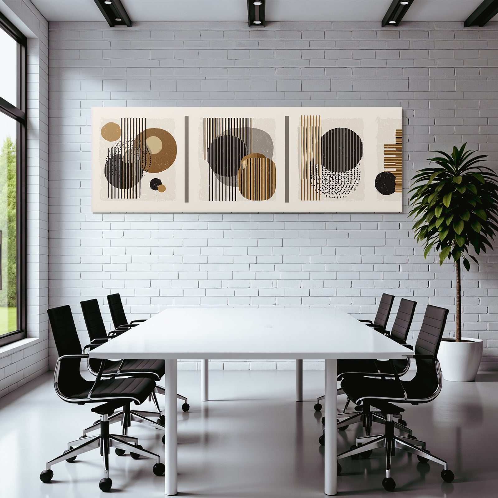 Abstraktes Design Geometrische Formen Erd Toene Balanced Contrast