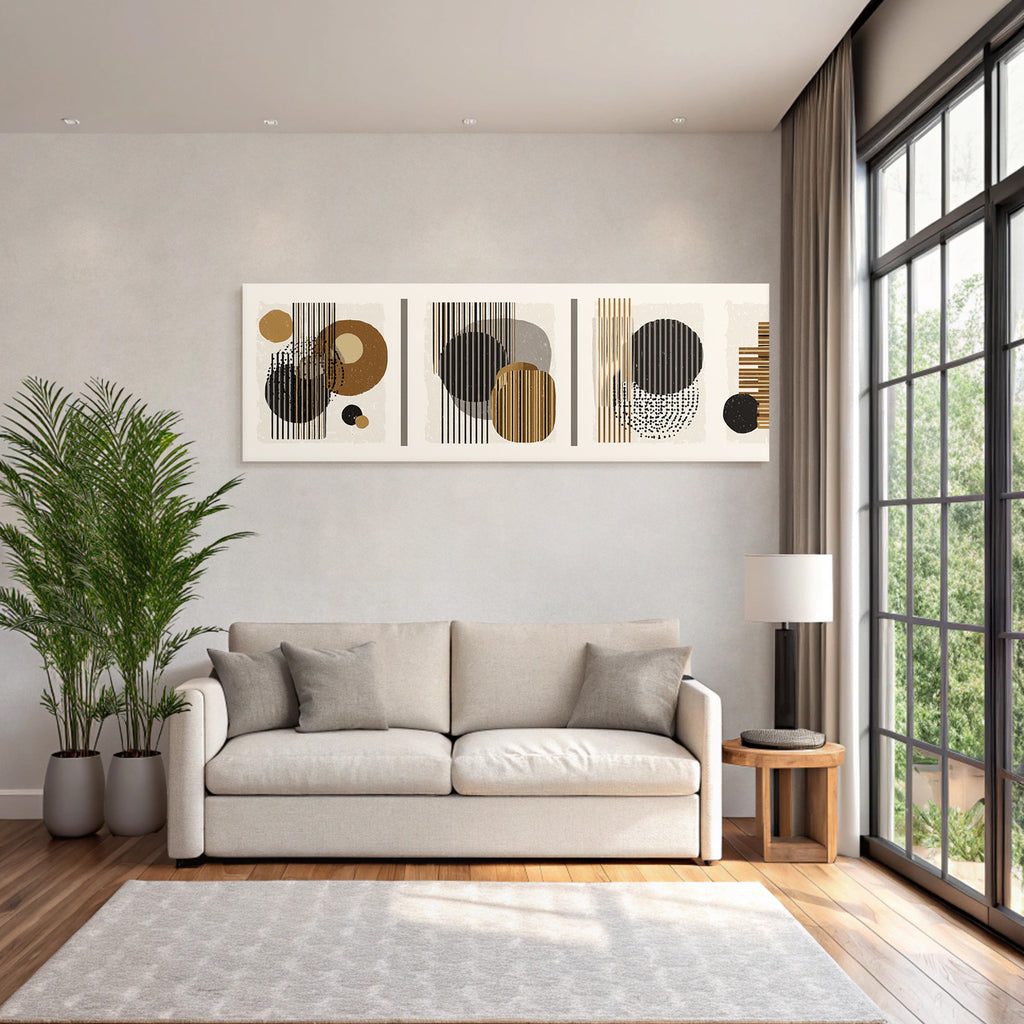Abstraktes Design Geometrische Formen Erd Toene Balanced Contrast