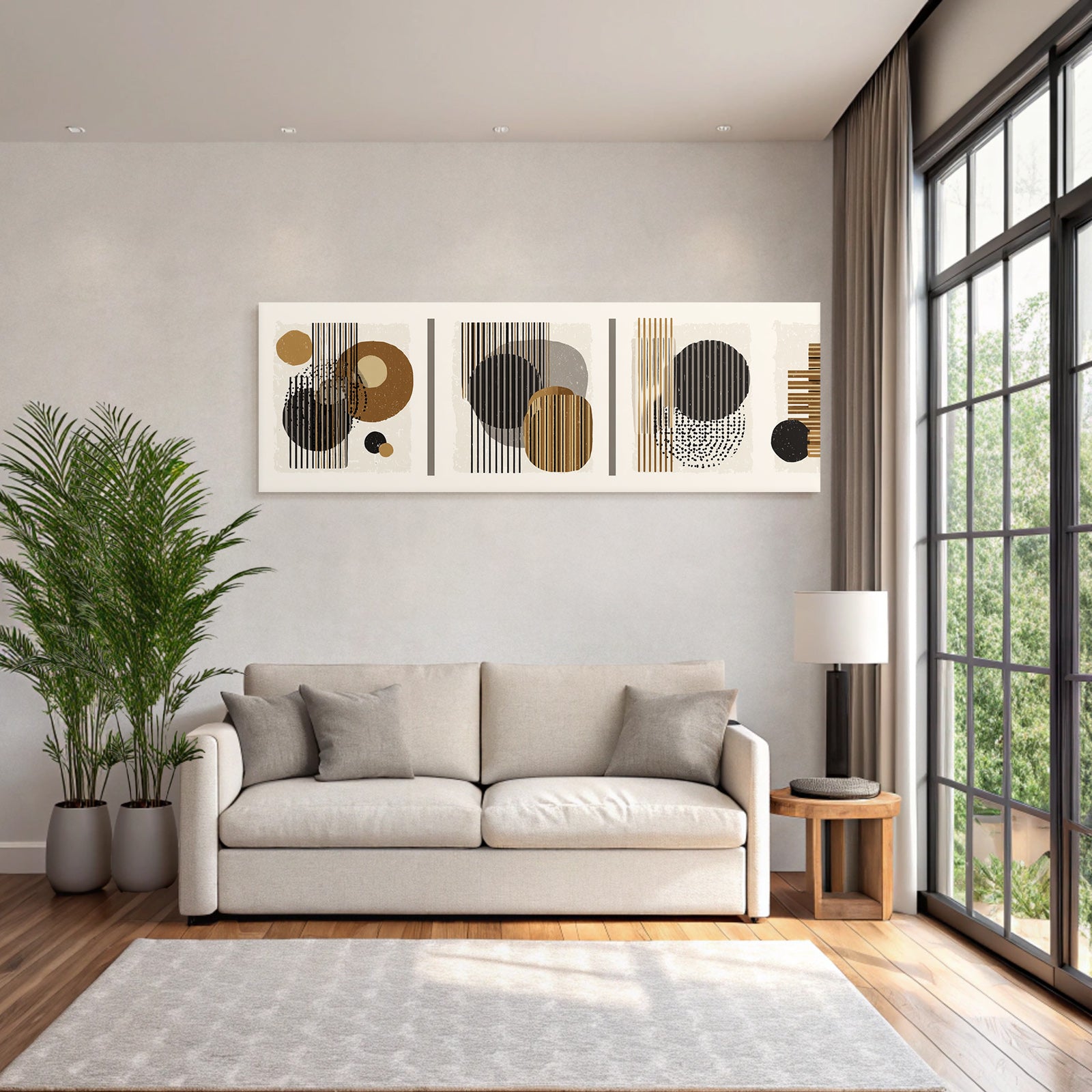 Abstraktes Design Geometrische Formen Erd Toene Balanced Contrast
