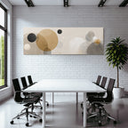 Abstraktes Design Geometrische Formen Kreise Beige Schwarz Gold Grau