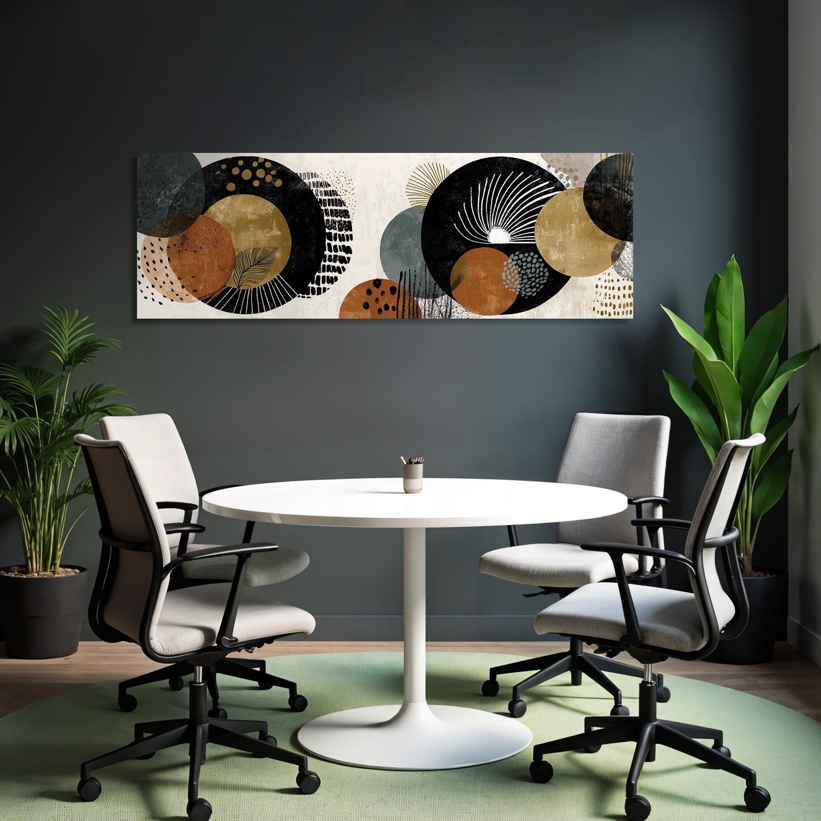 Abstraktes Design Kreise Erdtoene Geometrisch Moderne Aesthetik