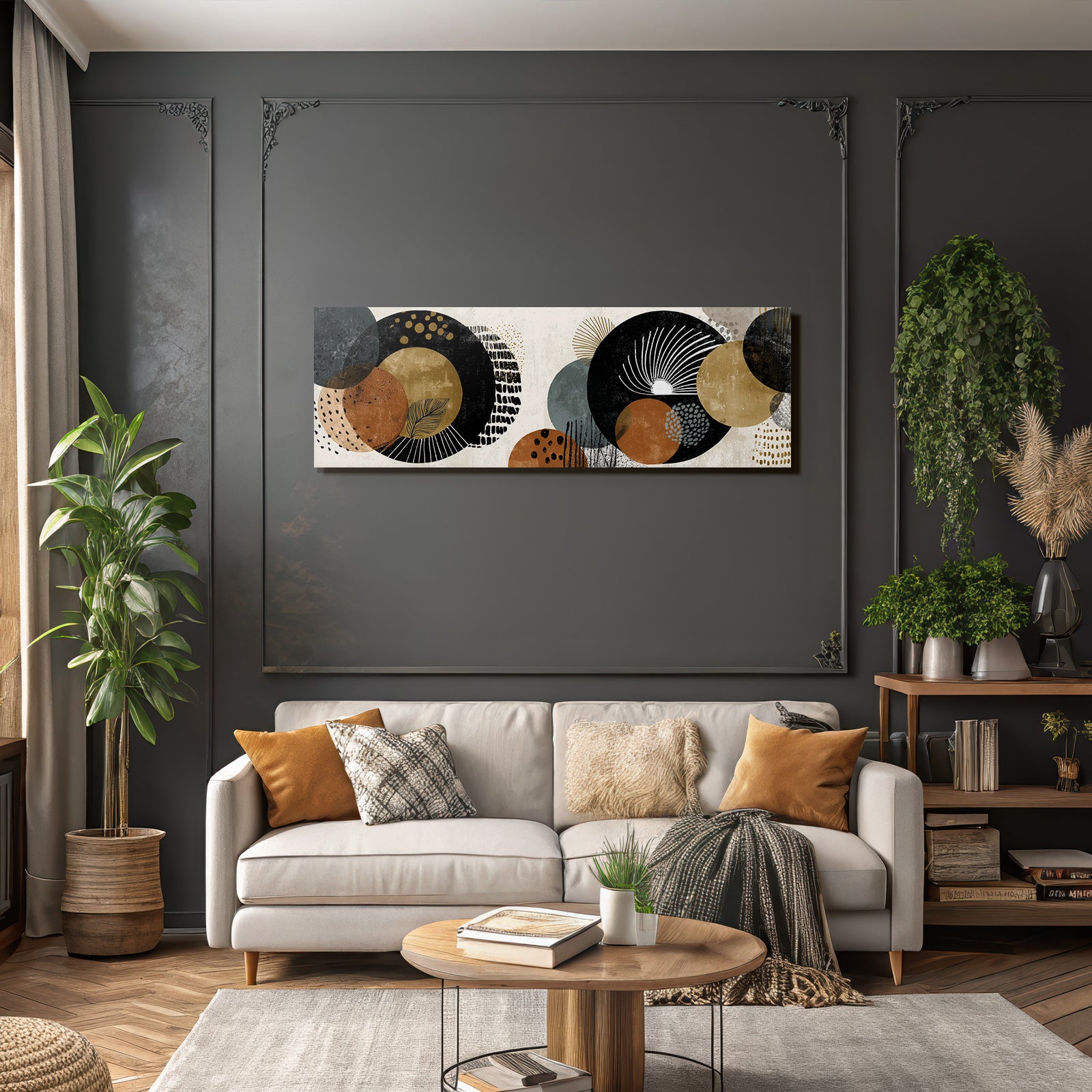 Abstraktes Design Kreise Erdtoene Geometrisch Moderne Aesthetik