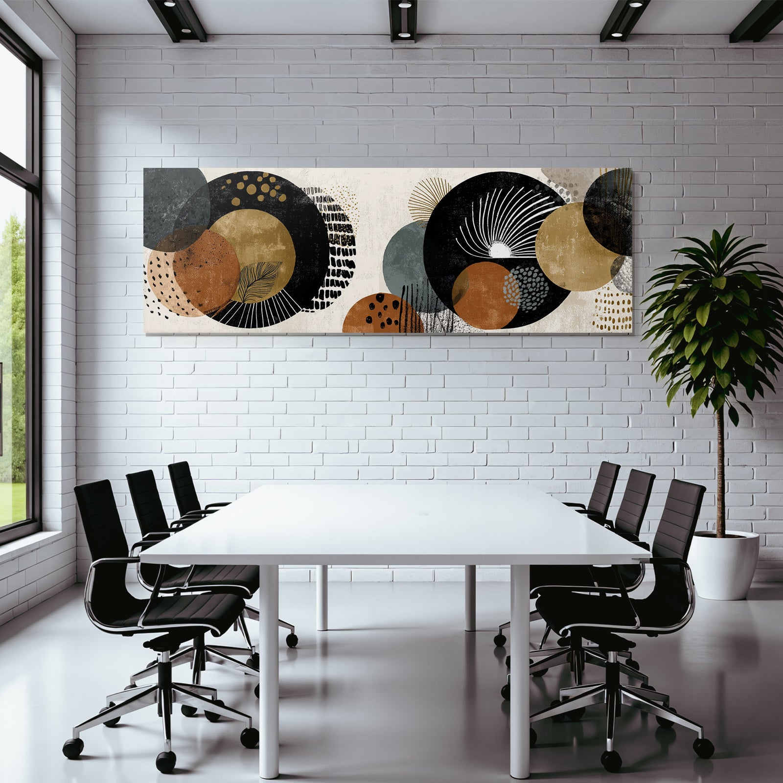 Abstraktes Design Kreise Erdtoene Geometrisch Moderne Aesthetik
