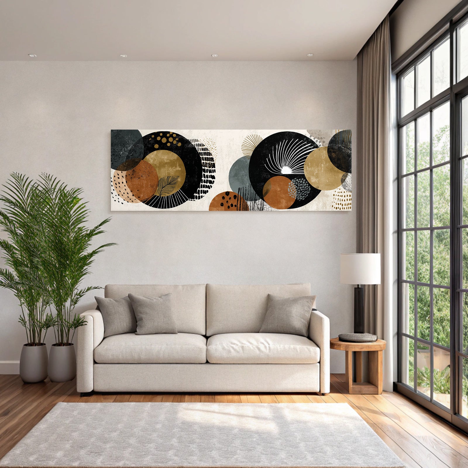 Abstraktes Design Kreise Erdtoene Geometrisch Moderne Aesthetik