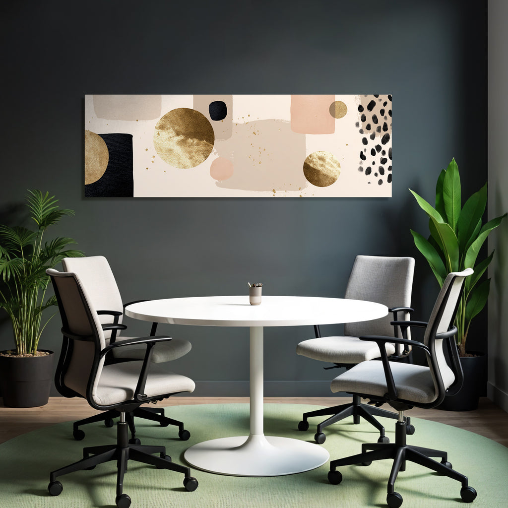 Abstraktes Design Mit Farben Und Formen Beige Schwarz Gold