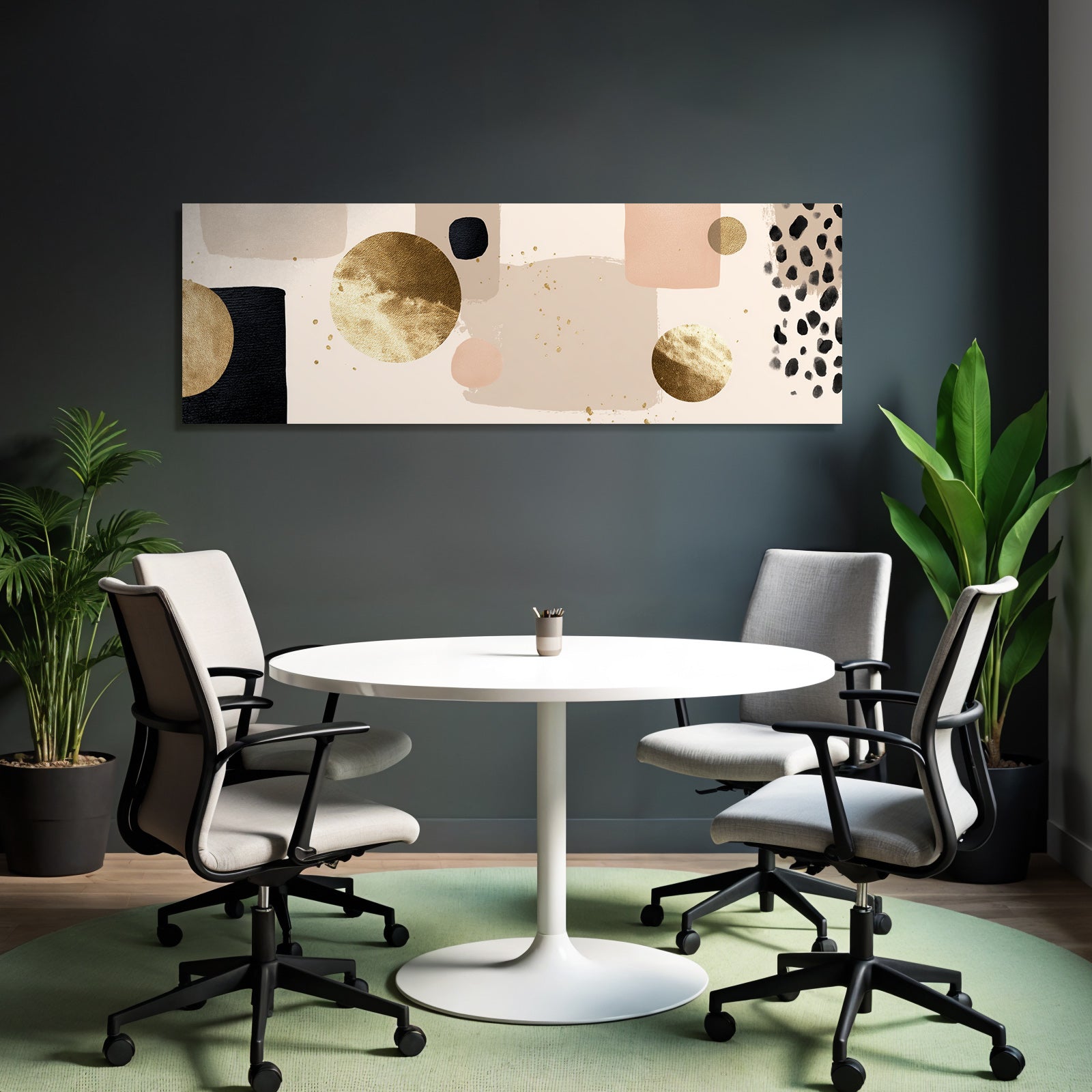 Abstraktes Design Mit Farben Und Formen Beige Schwarz Gold