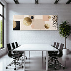 Abstraktes Design Mit Farben Und Formen Beige Schwarz Gold