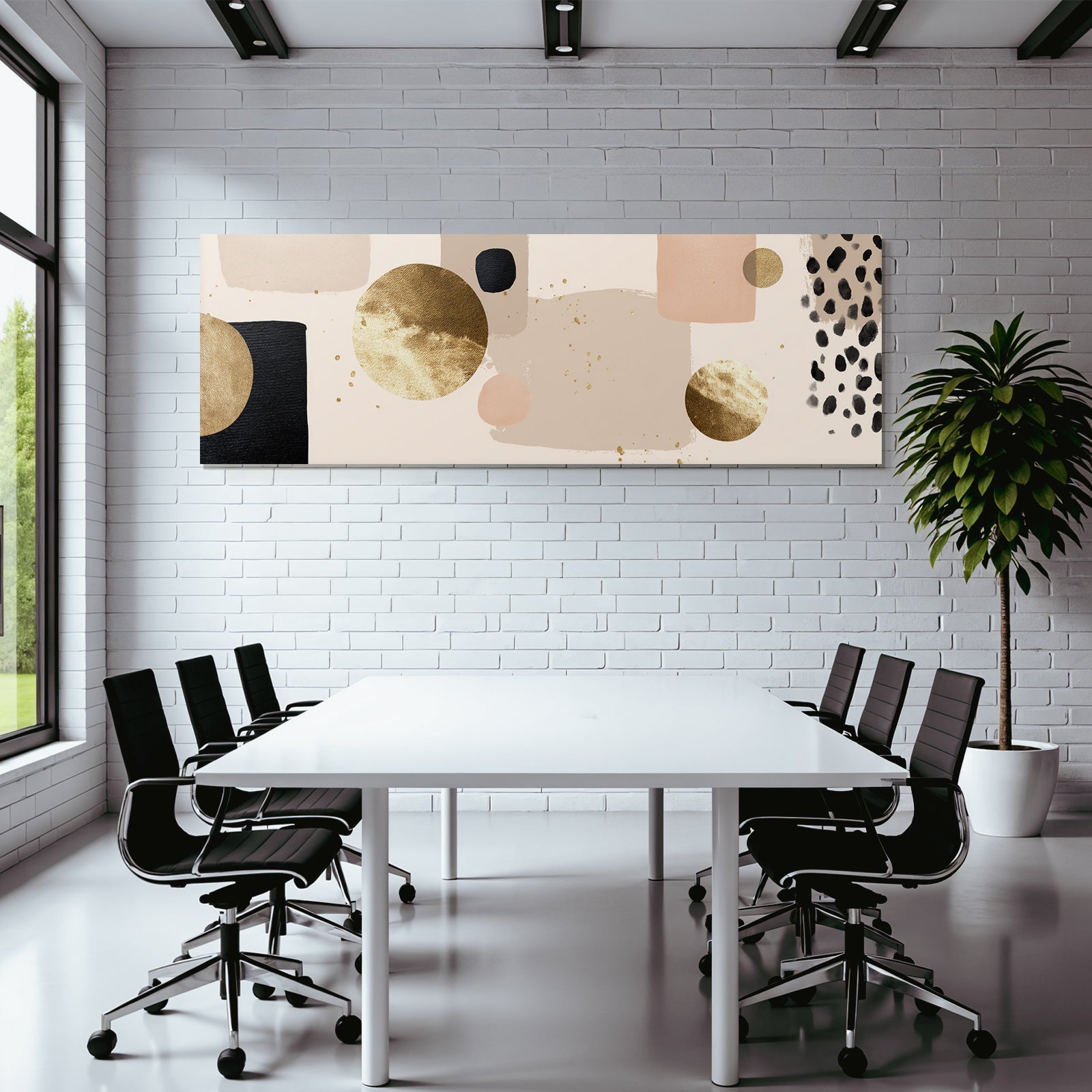 Abstraktes Design Mit Farben Und Formen Beige Schwarz Gold