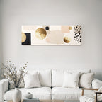 Abstraktes Design Mit Farben Und Formen Beige Schwarz Gold