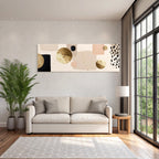 Abstraktes Design Mit Farben Und Formen Beige Schwarz Gold