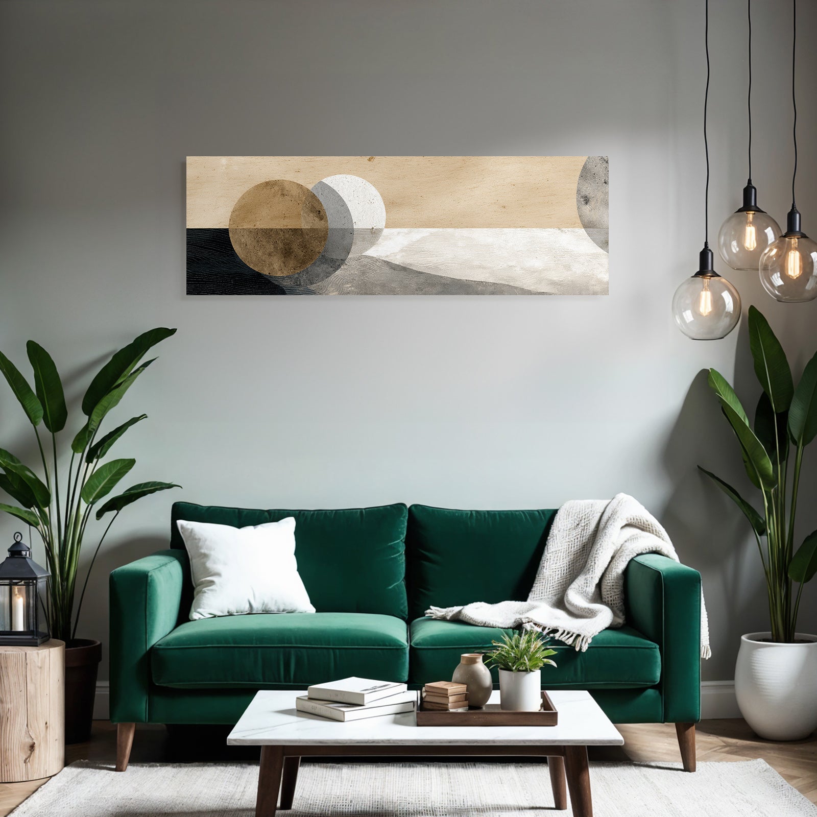 Abstract design with circular shapes on a textured background, beige, grey, brown