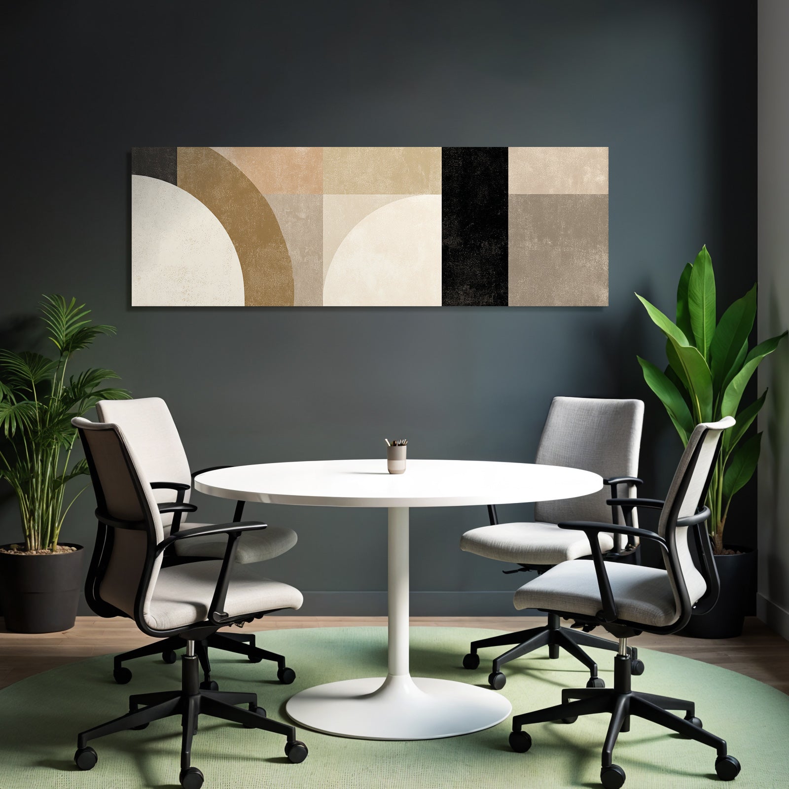 Abstraktes Geometrisches Design Mit Vielen Formen In Muted Farben