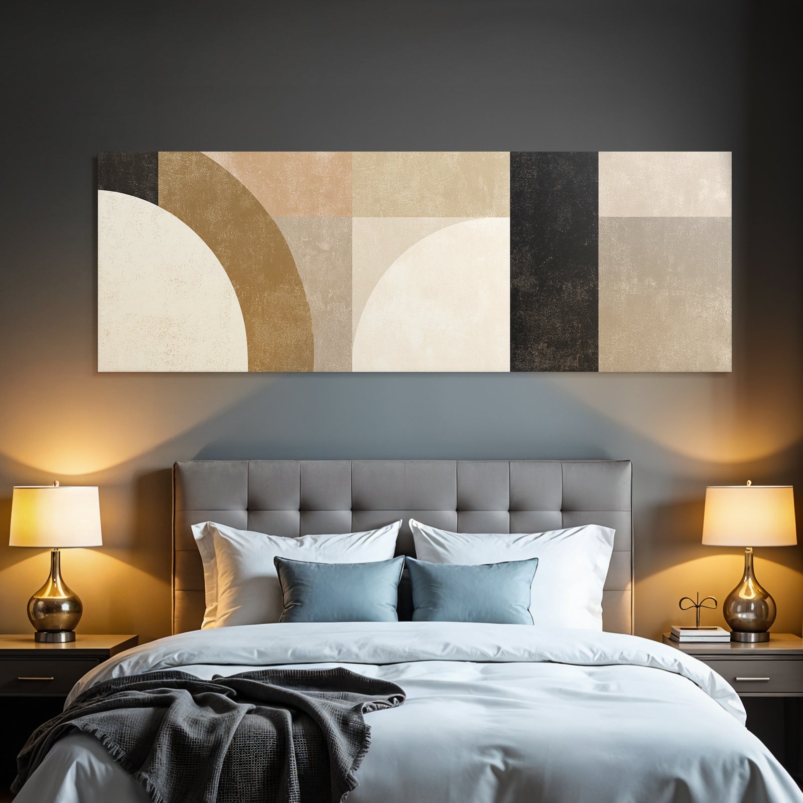 Abstraktes Geometrisches Design Mit Vielen Formen In Muted Farben