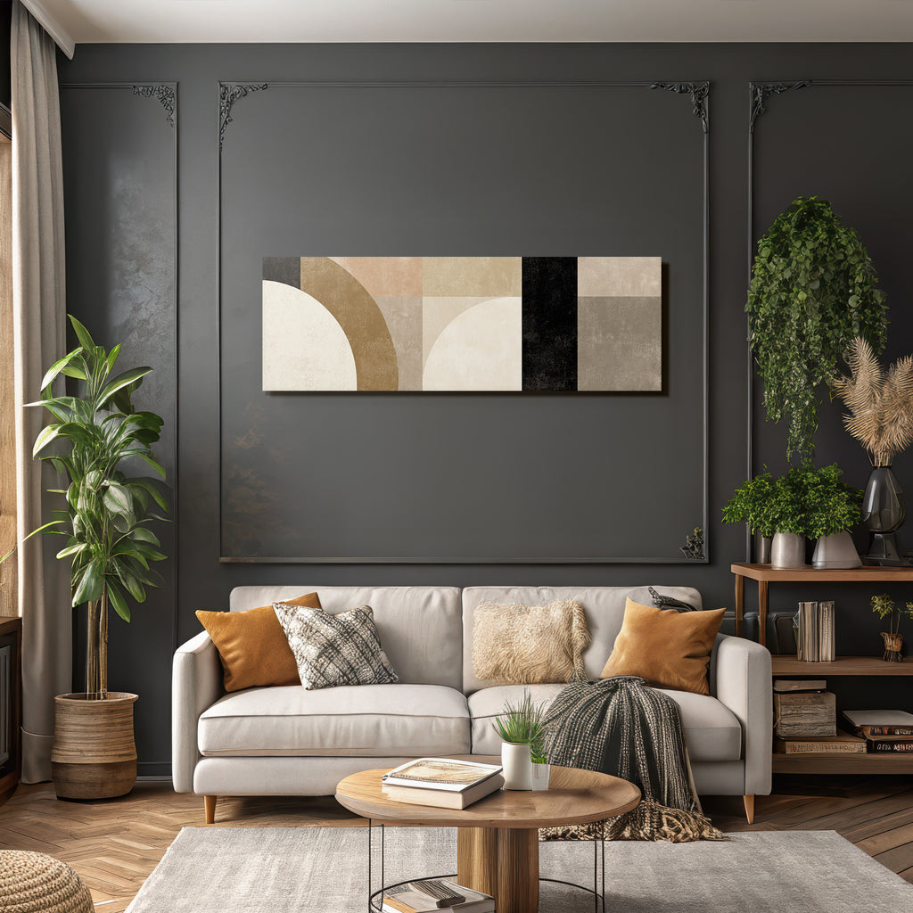 Abstraktes Geometrisches Design Mit Vielen Formen In Muted Farben