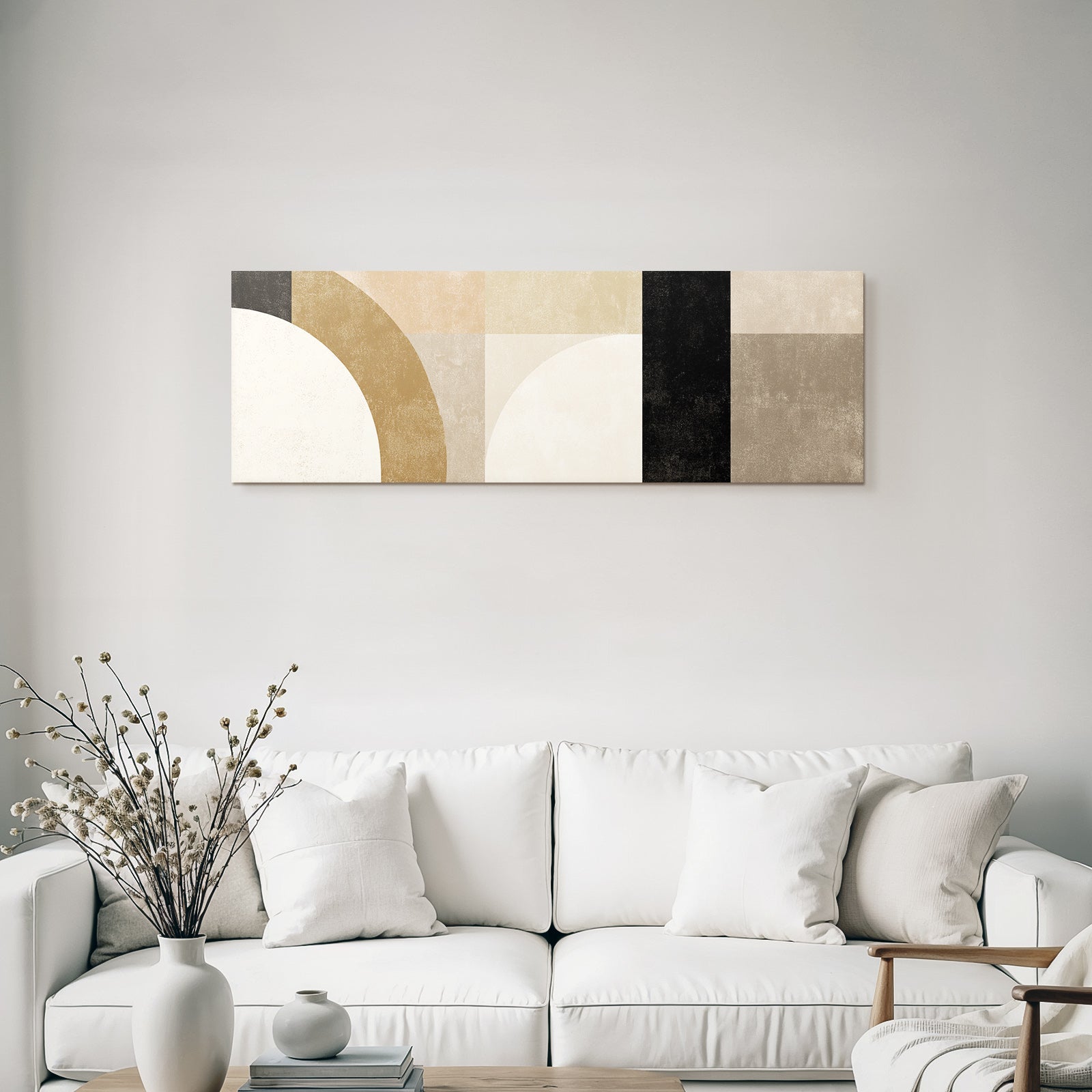 Abstraktes Geometrisches Design Mit Vielen Formen In Muted Farben