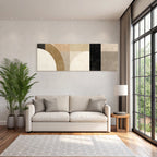 Abstraktes Geometrisches Design Mit Vielen Formen In Muted Farben