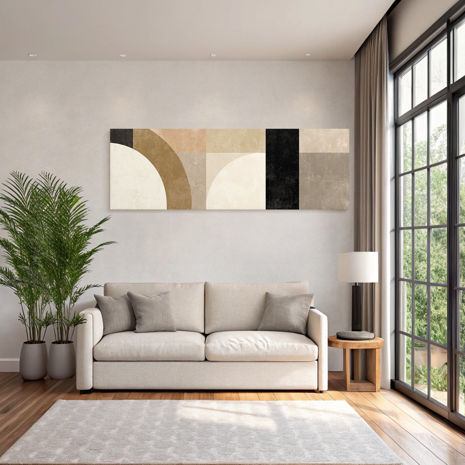 Abstraktes Geometrisches Design Mit Vielen Formen In Muted Farben