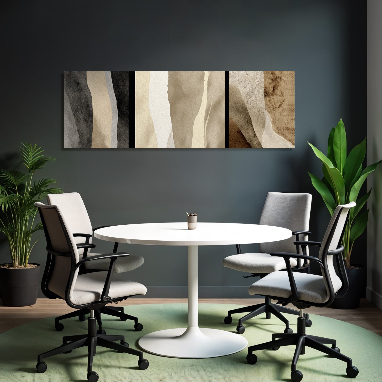 Abstraktes Kunstwerk Drei Vertikale Panele Moderne Minimalistische Kunst