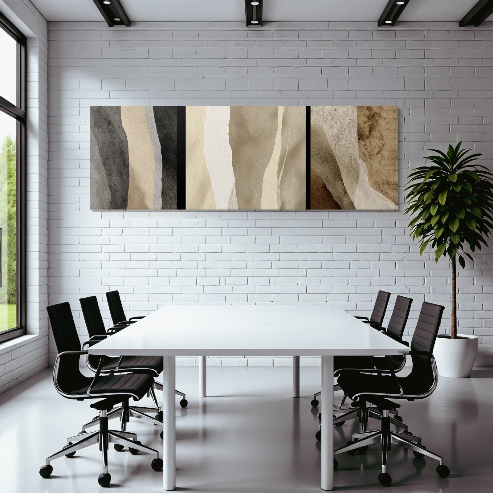Abstraktes Kunstwerk Drei Vertikale Panele Moderne Minimalistische Kunst