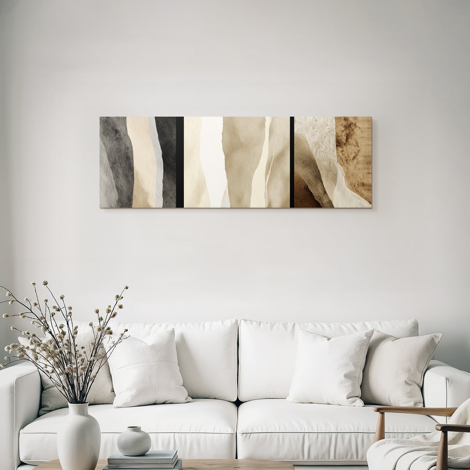 Abstraktes Kunstwerk Drei Vertikale Panele Moderne Minimalistische Kunst