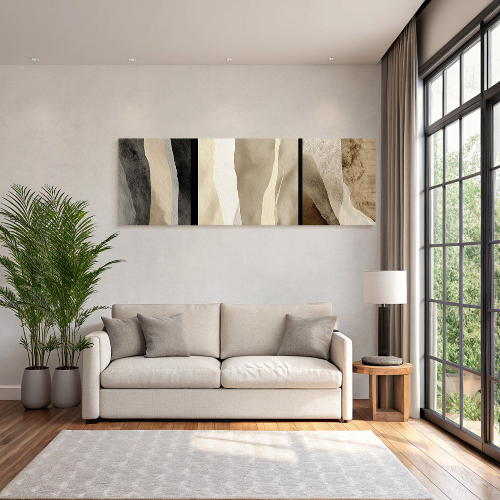 Abstraktes Kunstwerk Drei Vertikale Panele Moderne Minimalistische Kunst
