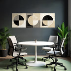 Abstraktes Kunstwerk Geometrische Formen Sw Beige