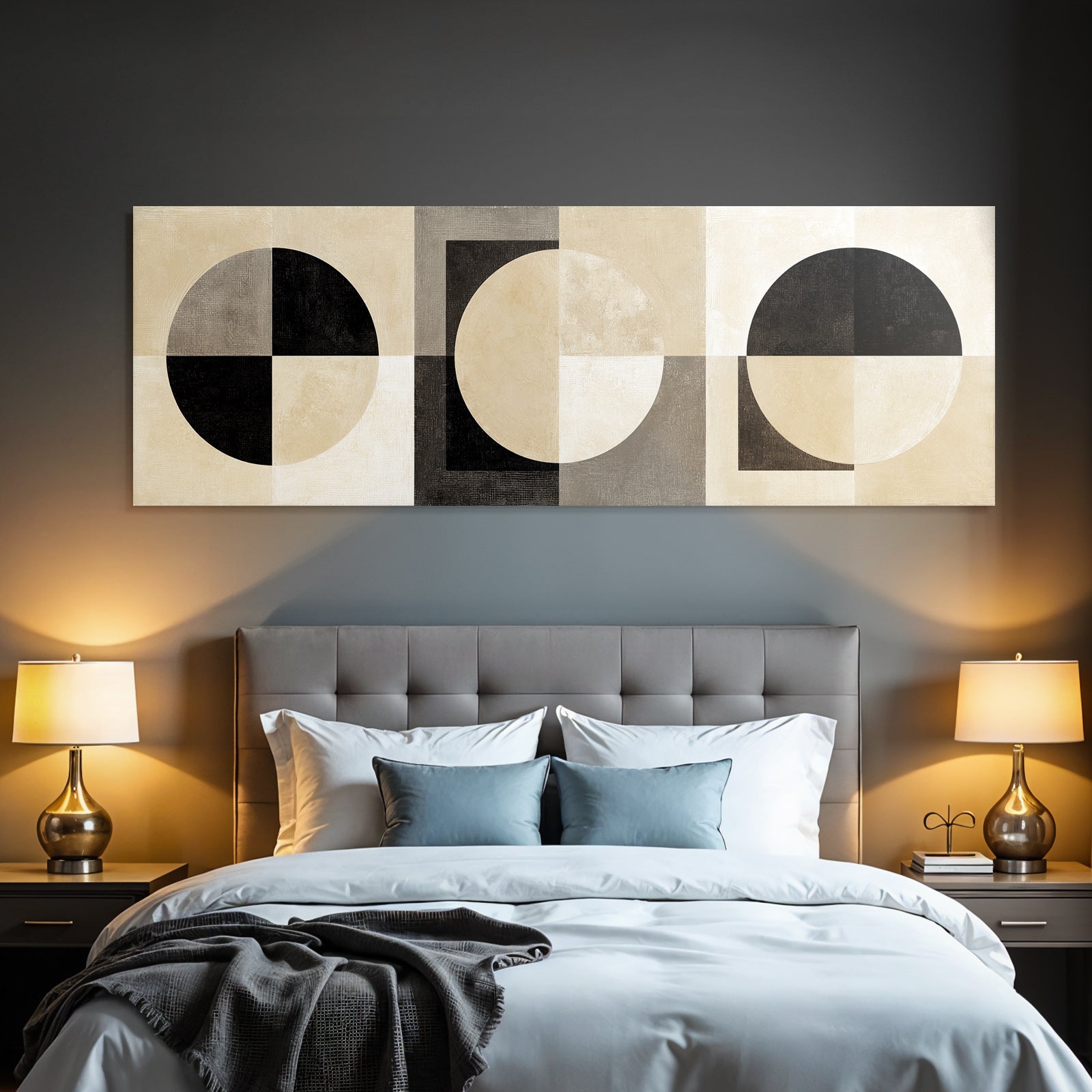 Abstraktes Kunstwerk Geometrische Formen Sw Beige