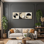 Abstraktes Kunstwerk Geometrische Formen Sw Beige