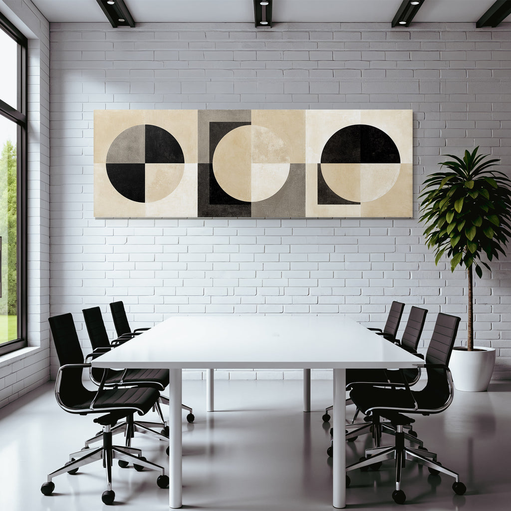 Abstraktes Kunstwerk Geometrische Formen Sw Beige