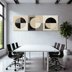 Abstraktes Kunstwerk Geometrische Formen Sw Beige