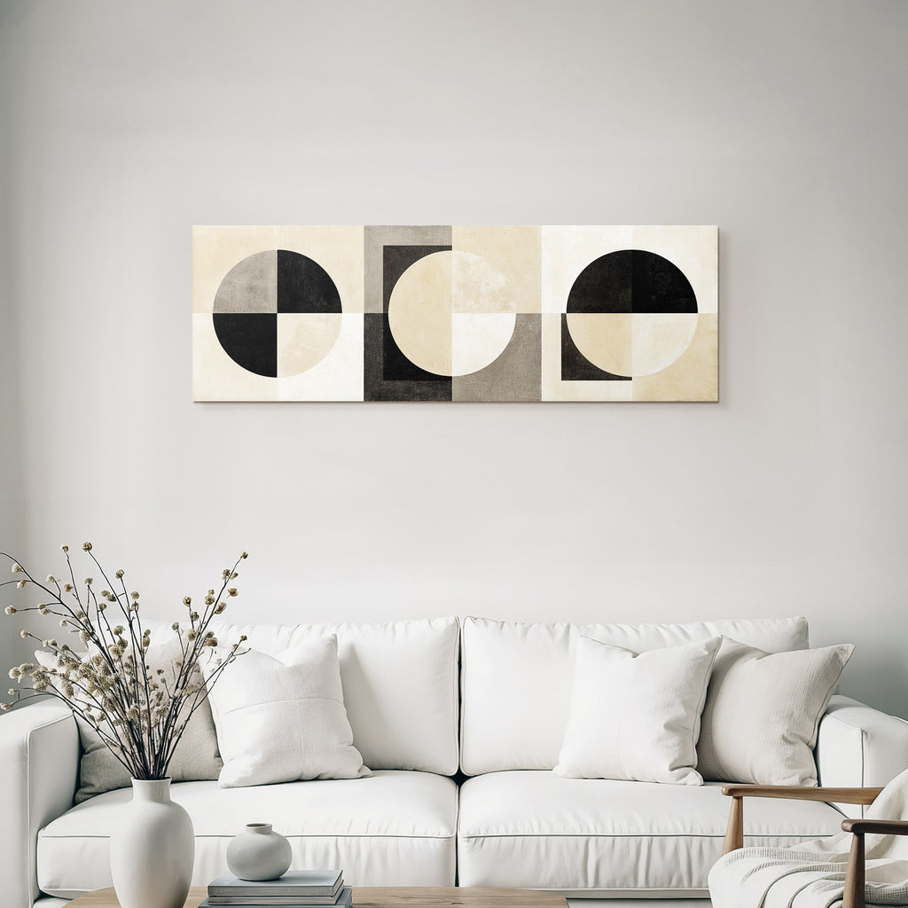Abstraktes Kunstwerk Geometrische Formen Sw Beige