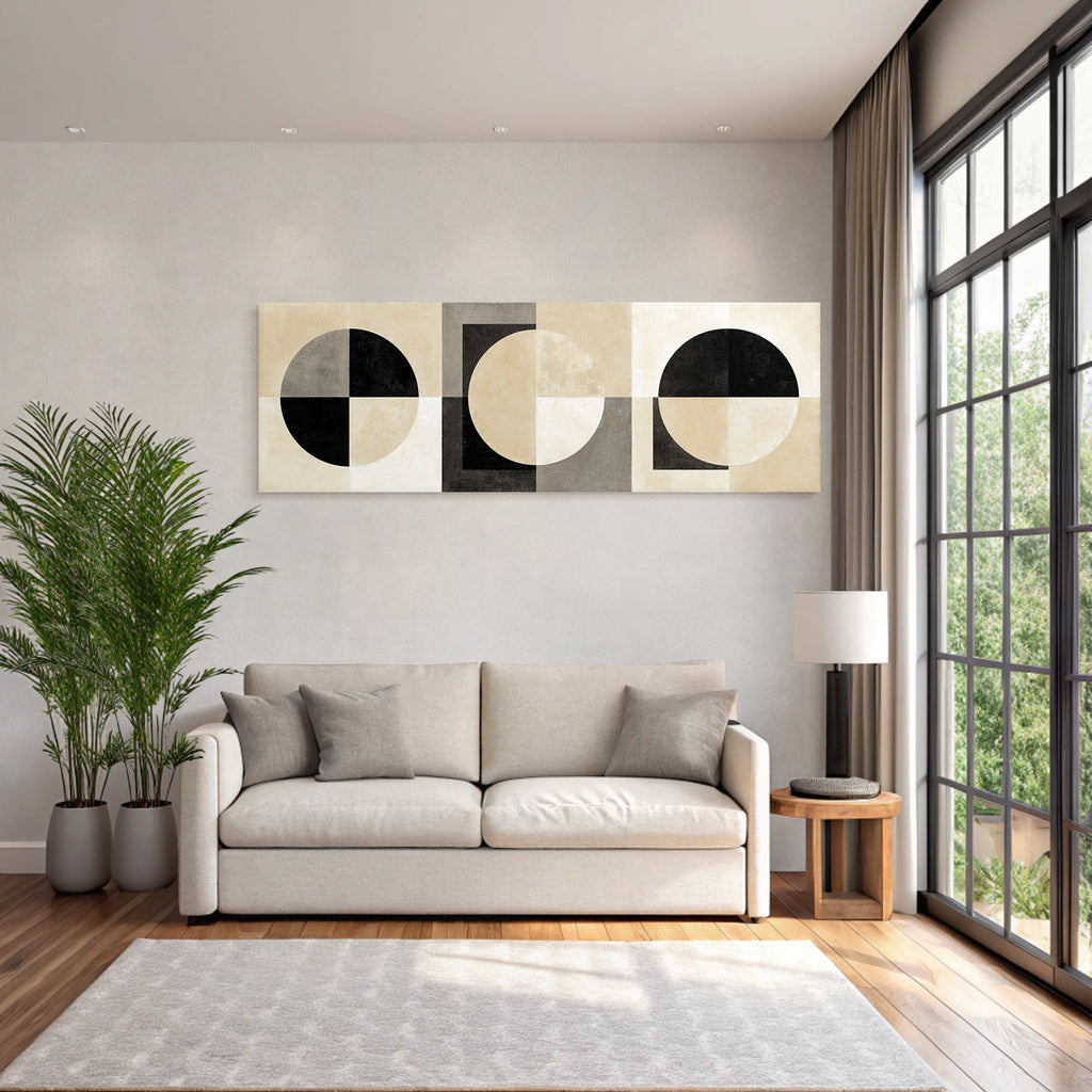 Abstraktes Kunstwerk Geometrische Formen Sw Beige