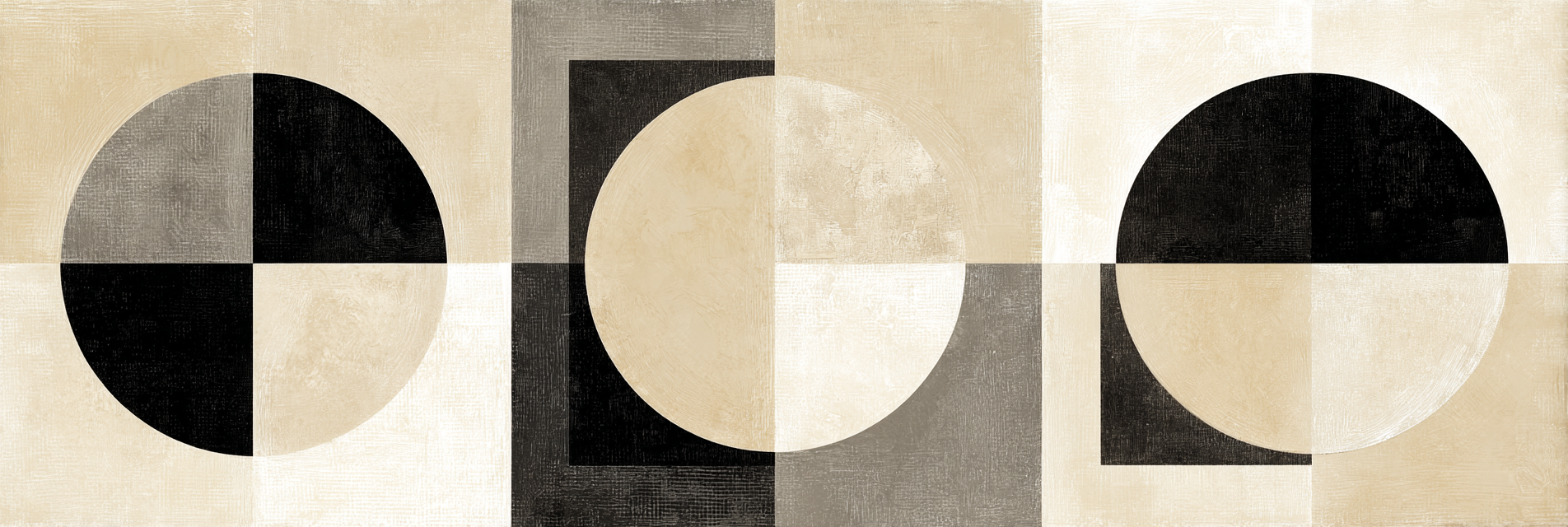 Abstraktes Kunstwerk Geometrische Formen Sw Beige | Modern Basic | Einrichtungsstile