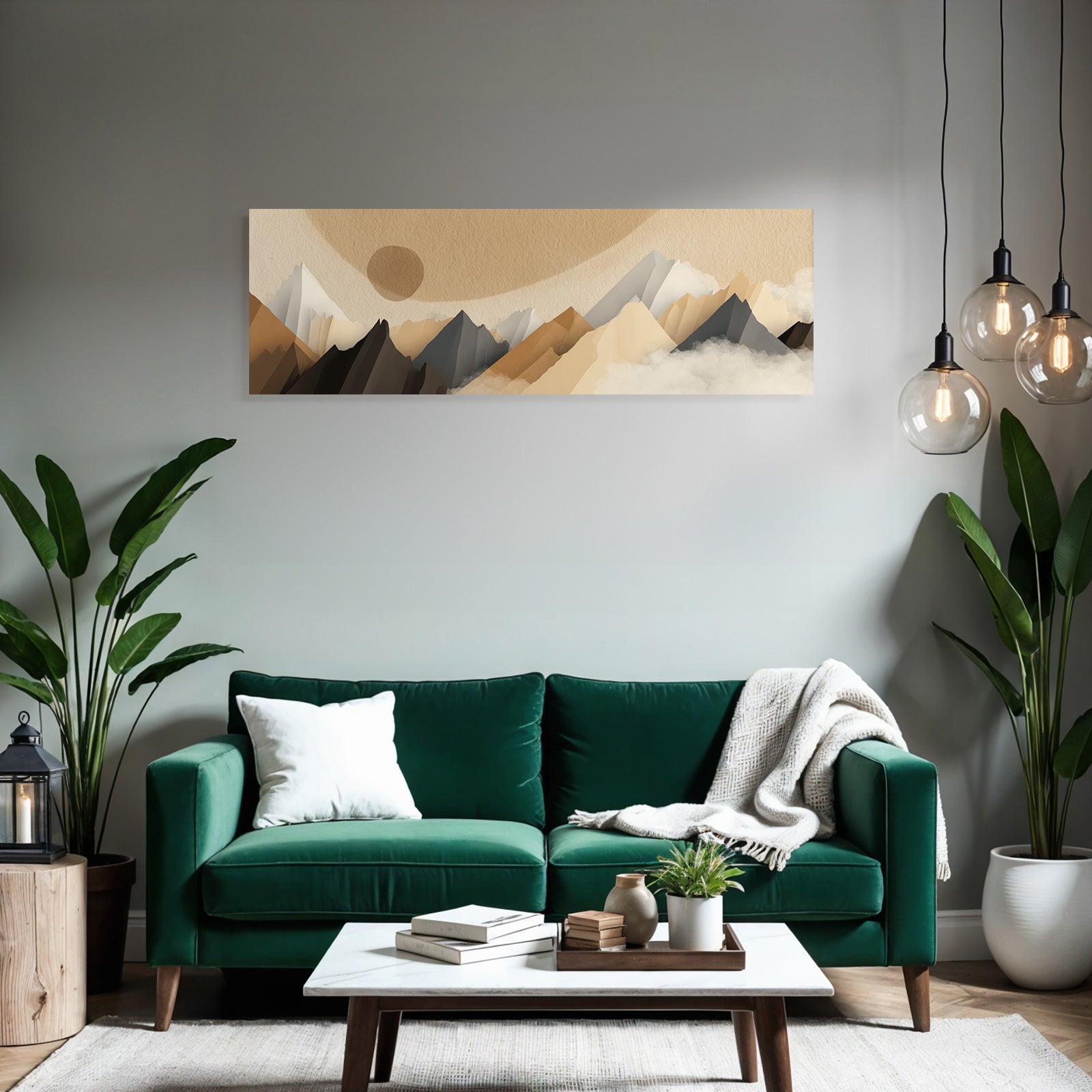 Berglandschaft Erdig Stilisiert Digitale Kunst