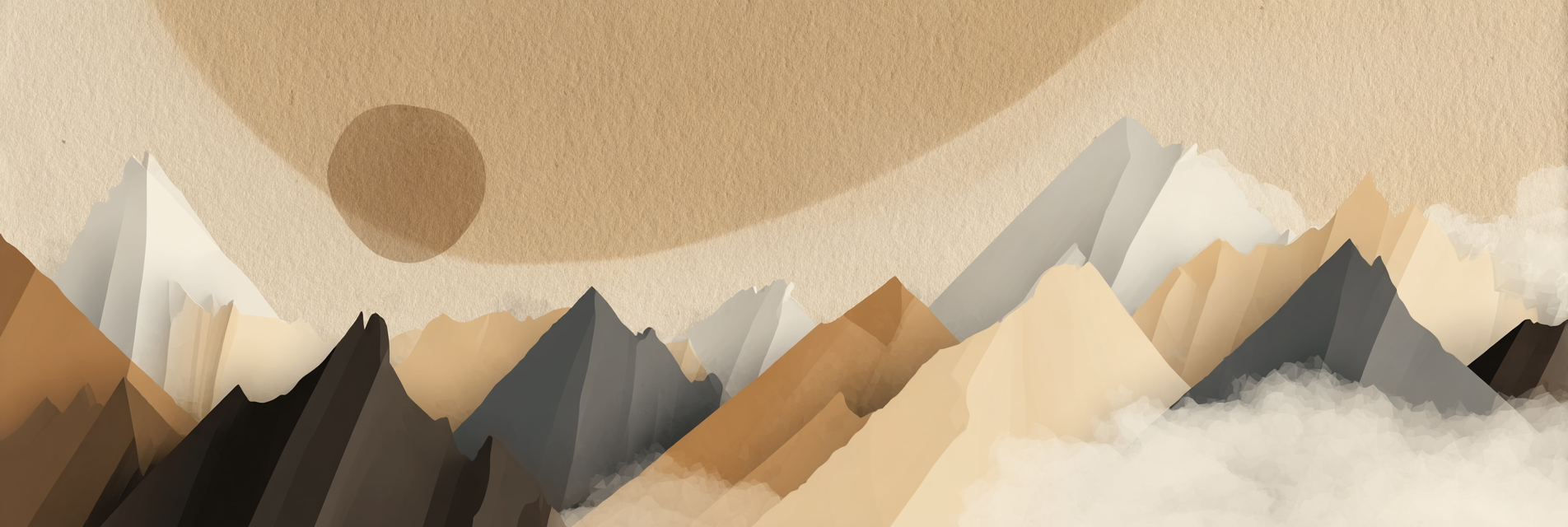 Berglandschaft Erdig Stilisiert Digitale Kunst | Modern Basic | Einrichtungsstile