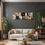 Kollage Aesthetische Elemente Deko Kerze Glas Neutrale Toene Modern Cozy