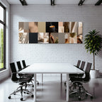 Kollage Aesthetische Elemente Deko Kerze Glas Neutrale Toene Modern Cozy