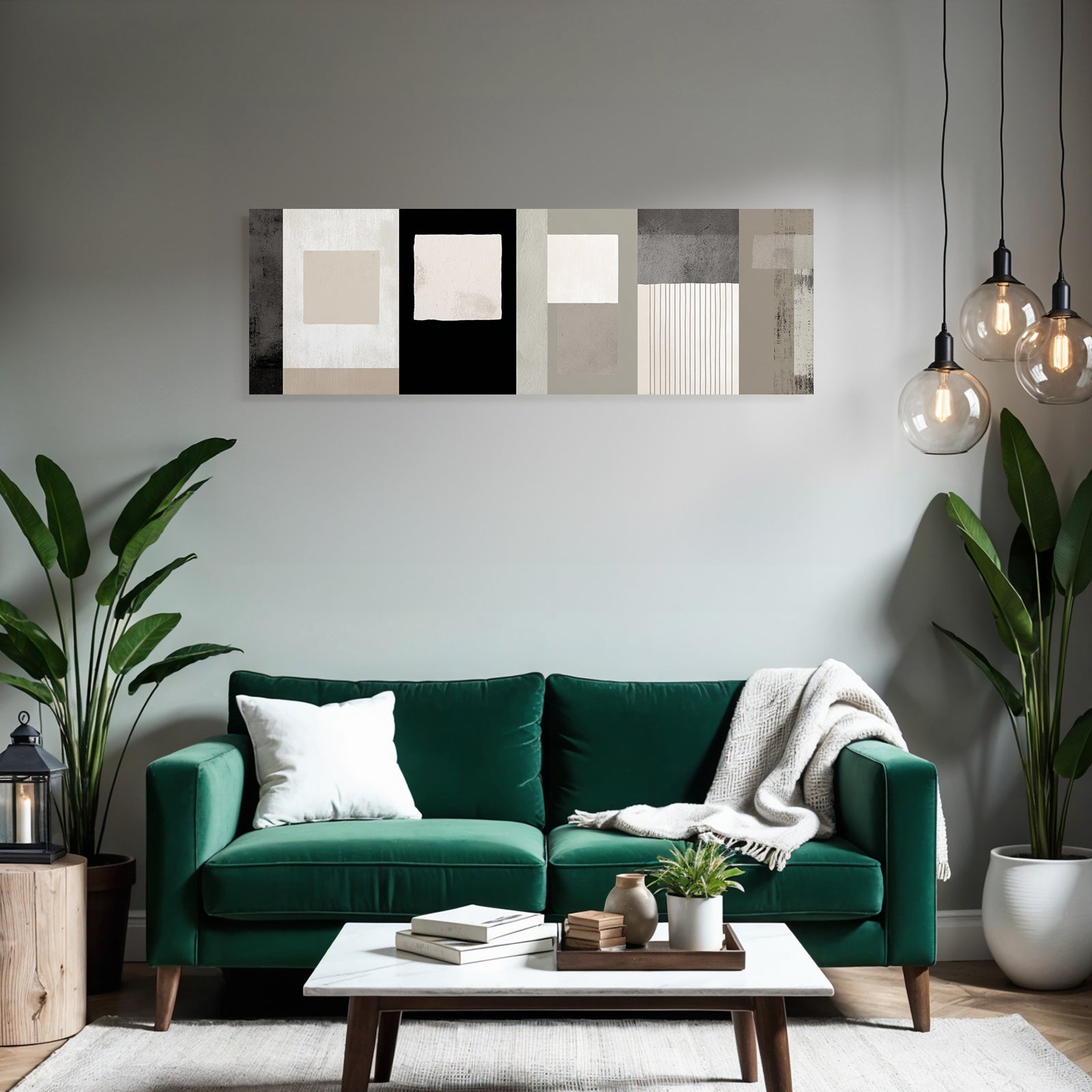 Moderne Abstrakte Design Vertikale Panele Neutrale Toene