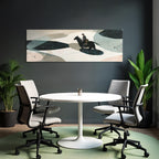 Person Auf Pferd In Abstrakter Landscape