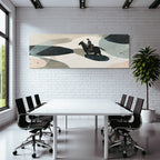 Person Auf Pferd In Abstrakter Landscape