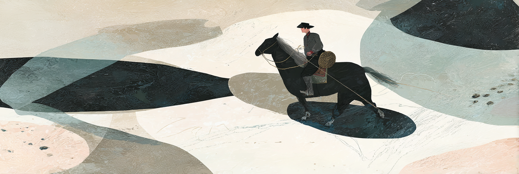 Person Auf Pferd In Abstrakter Landscape | Modern Basic | Einrichtungsstile