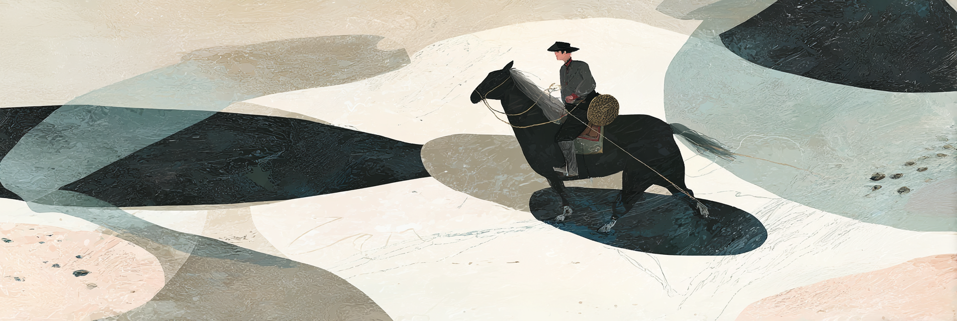 Person Auf Pferd In Abstrakter Landscape | Modern Basic | Einrichtungsstile