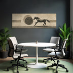 Pferd In Bewegung Abstract Muster Muted Farbe Vintage Aesthetik