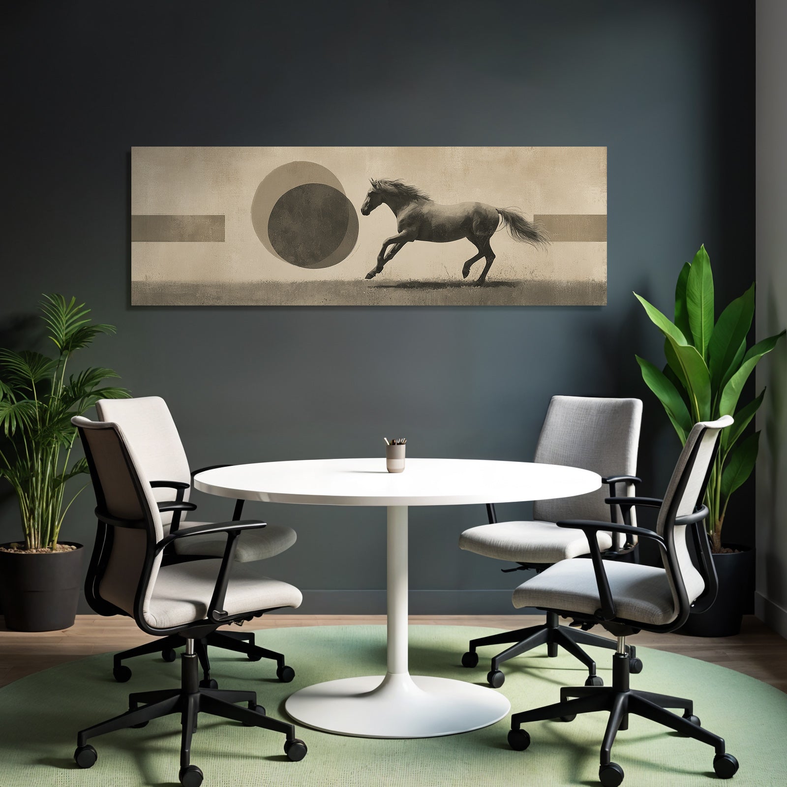 Pferd In Bewegung Abstract Muster Muted Farbe Vintage Aesthetik